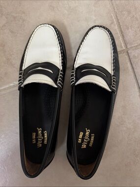 G.H. Bass Weejuns Two-Tone Black & White Penny Loafers